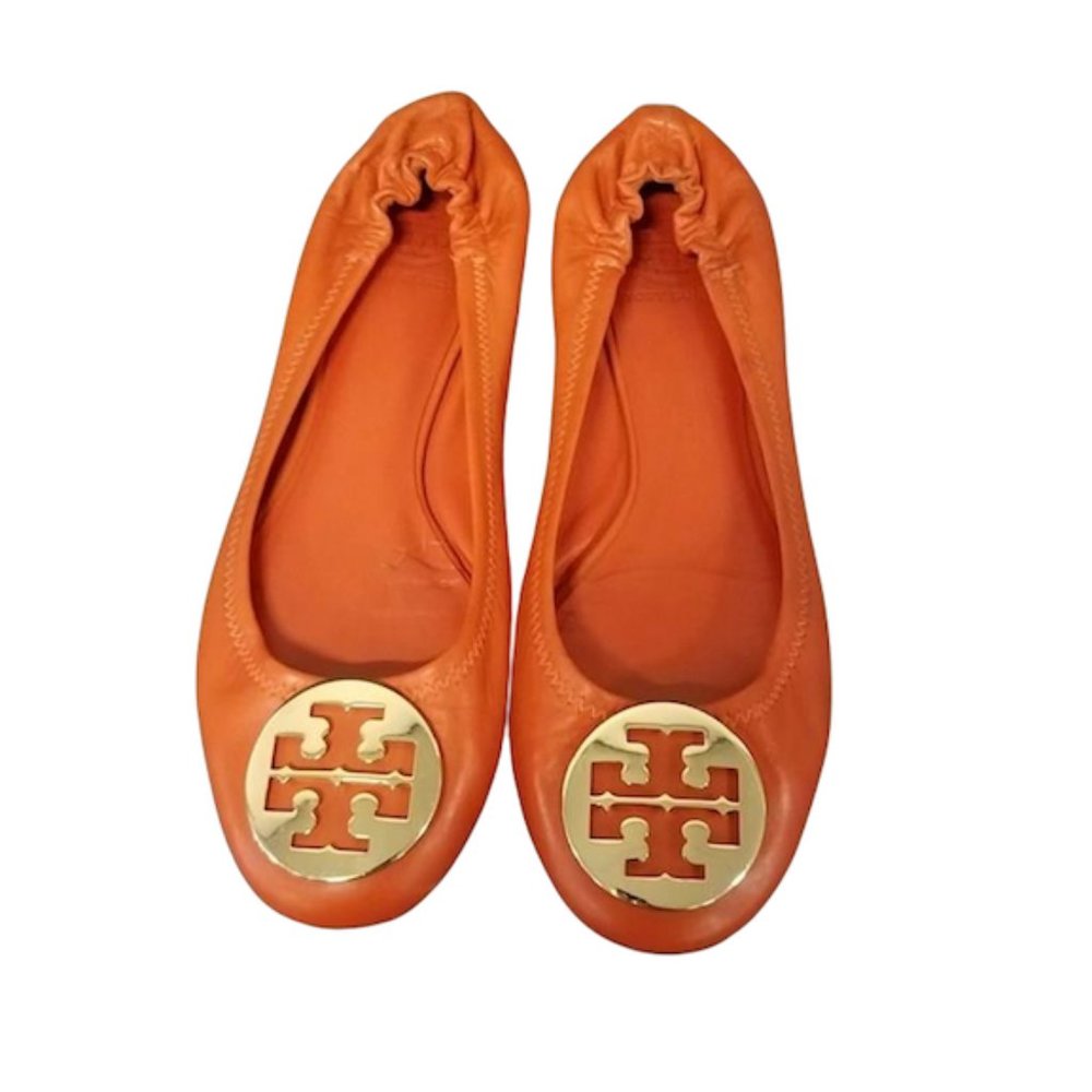 Tory Burch Reva Orange Ballet Flats Sz 10.5